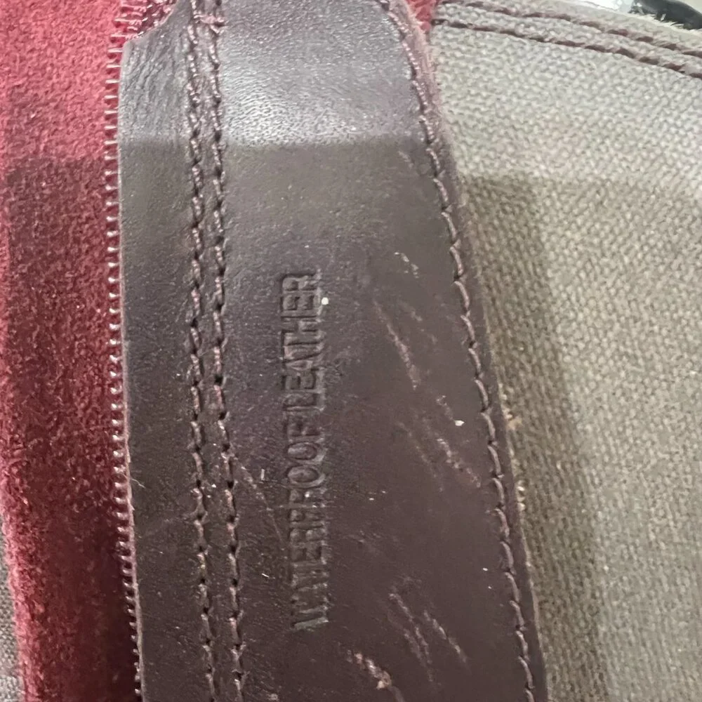 Teva De La Vina Burgundy Gray Waterproof Leather Tall Boot Zip Buckle 9 Outdoor